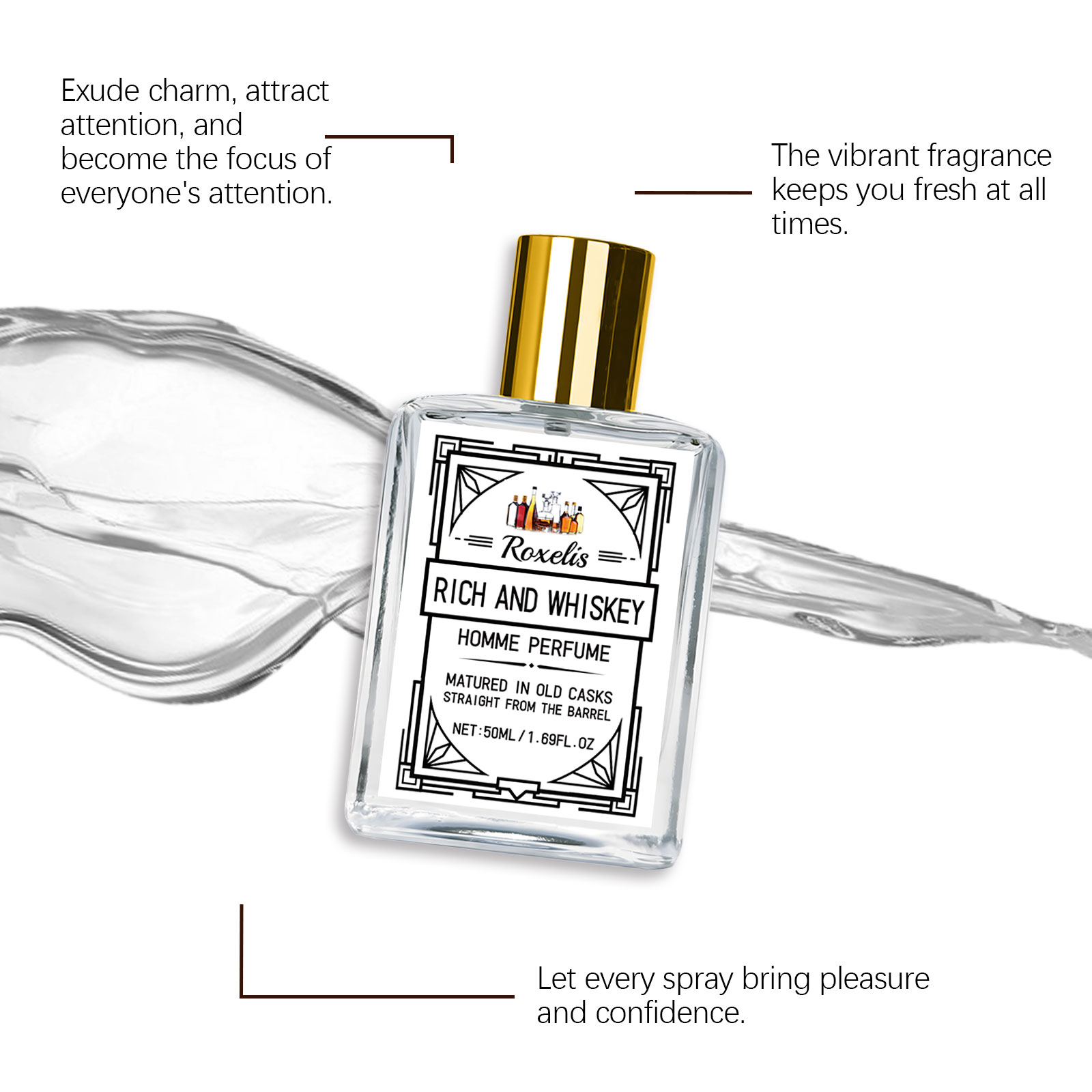 Roxelis 50ml Charm Whisky Parf - Perfume For Fragrance ulasan dan harga